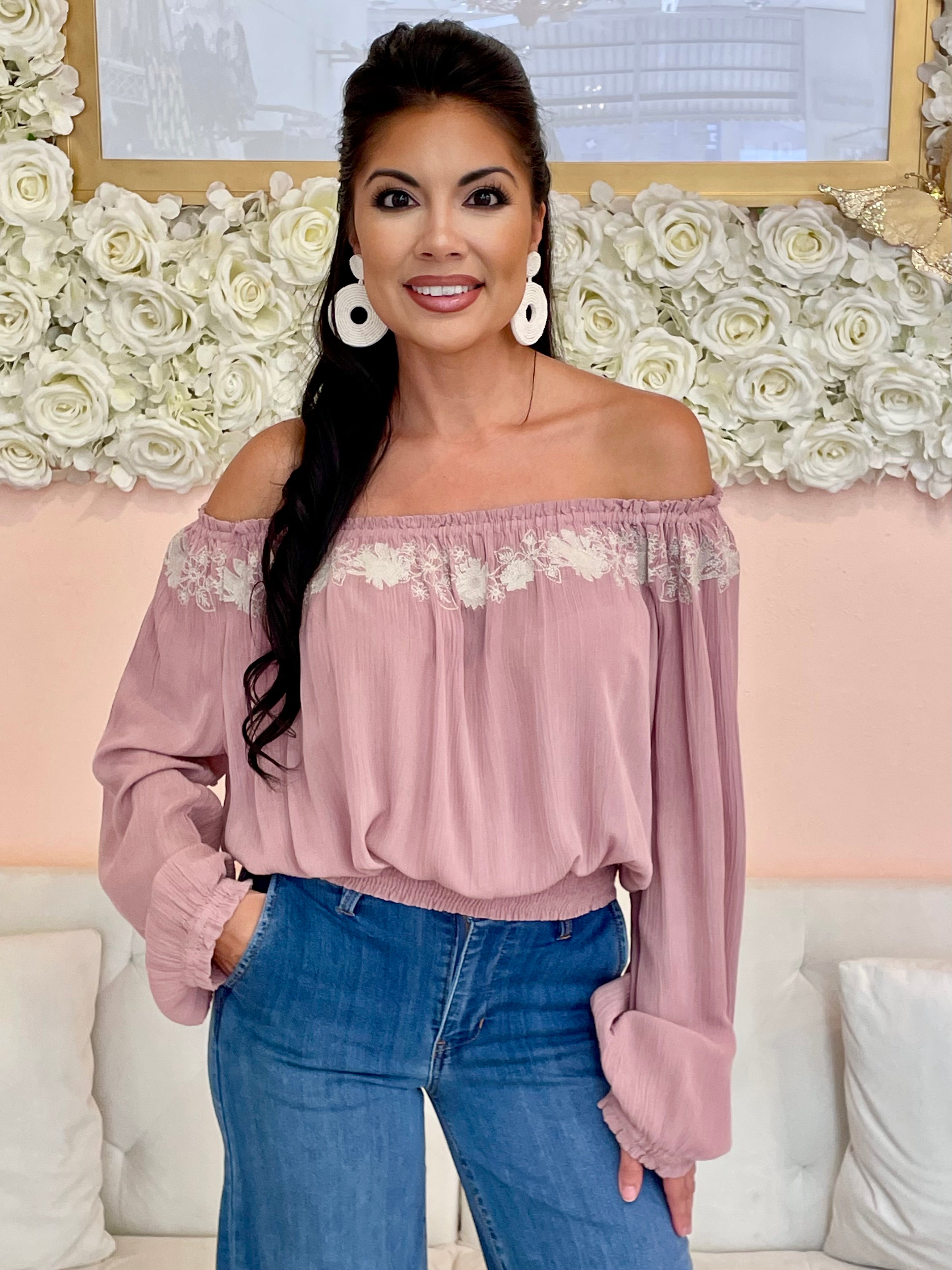 Mary Mauve Floral Blouse